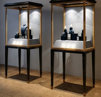 Vitrine à bijoux classique GZowin en verre haut de gamme avec fond arqué et éclairage LED – Présentoir de luxe durable de haute qualité pour colliers
