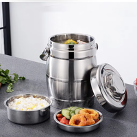 Nouvelle boîte à lunch isotherme triple compartiment en acier inoxydable haut de gamme, sans BPA, antirouille, résistante à la corrosion et anti-fuite, avec pot à thé intégré