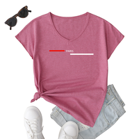 T-shirt en coton imprimé personnalisé, décontracté, respirant et écologique avec patchs logo – Crop top femme ajusté à col en V et manches courtes