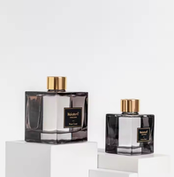100ml 200ml Logo personnalisé luxe élégant huile carré bouteille en verre ensemble décoration de la maison diffuseur roseau ensemble