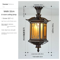 Lámpara Colgante de Exterior Contemporánea LED IP65 Impermeable de Aluminio Fundido a Presión con 5 Años de Garantía, Decorativa, Alto CRI 95, para Jardín o Villa