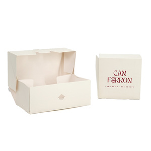 Boîte personnalisée de luxe en carton blanc ivoire avec pelliculage mat coloré, boîte cube ivoire de haute qualité, emballage personnalisé en ivoire - Product Image 4