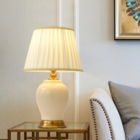 Lampe de table JYLIGHTING Abat-jour en tissu Lumière chaude Haute qualité Lumière de salon d'hôtel Lampe de table de luxe