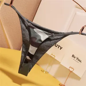 섹시한 카모/레오파드/꽃 숙녀 G-스트링 속옷 인쇄 얇은 벨트 끈 팬티 낮은 상승 단색 여성 팬티 T-백 란제리 - Product Image 4