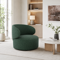 Fauteuil de détente moderne en tissu avec structure en bois pour petit appartement, hôtel, bureau, balcon, salon – Conception ergonomique