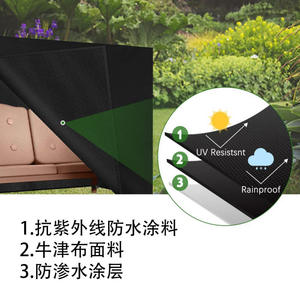 Funda para columpio de exterior negra, tela Oxford 420D, impermeable, protección solar, juego combinado para jardín - Product Image 4