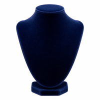 Présentoir à Colliers en Velours Bleu Marine JUNSEN, Buste en Bois Massif, Support à Bijoux, Service de Fabrication de Moules, Modèle JUNSEN-F1-04 pour Magasin