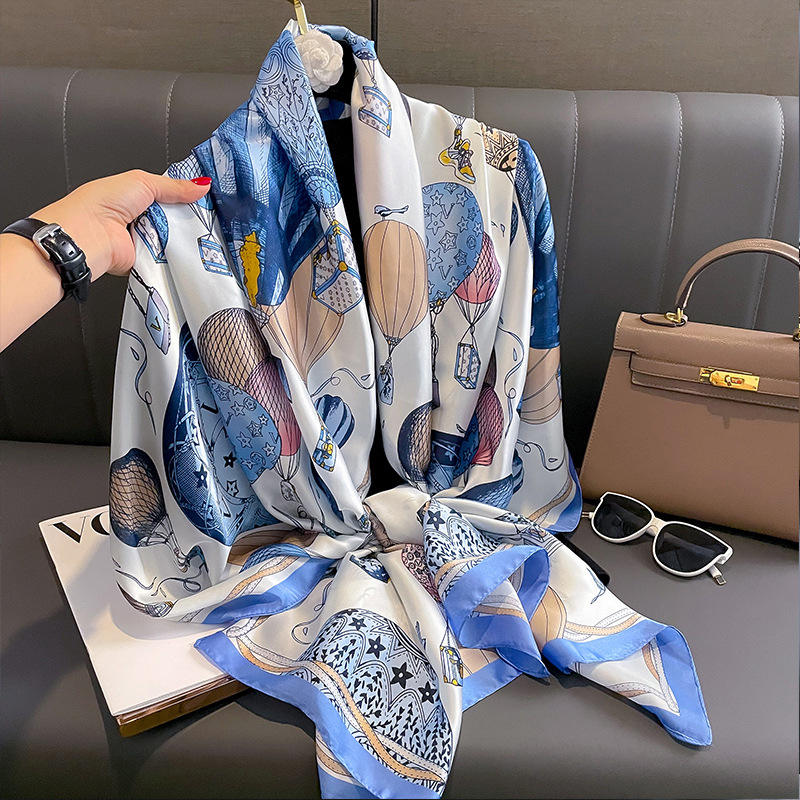 Summer Beach Long Silk Scarf Shawls Popular Wrap Hijab Muffler
