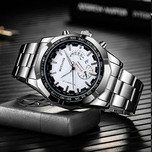 Reloj de pulsera de cuarzo de moda de lujo para hombre, banda de acero inoxidable Simple informal de negocios, posición de Dial de logotipo personalizado - Product Image 3