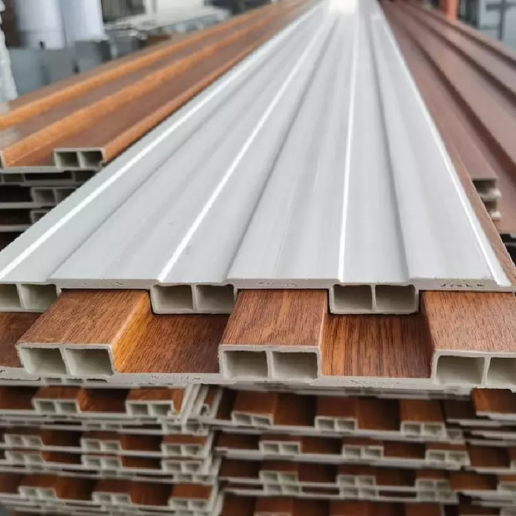 Indoor Decoration Wood Fluted Composite WPC Wall Panel 160mm x 24mm Waterproof