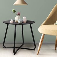 Table basse moderne en métal de conception européenne avec rangement, légère, pour salon, chambre, bureau à domicile et utilisation en extérieur (noir)