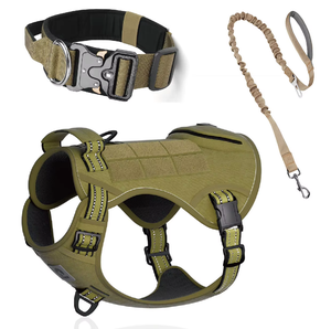 Kingtale Robustes Taktisches Hundehalsband-Leine-Geschirr-Set für Outdoor-Training mit Anti-Zug-Funktion und Kontrollgriff für Große Hunde - Product Image 4