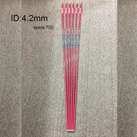 Flèches en carbone rose ID4.2mm Spine700 de 30 pouces pour tir à l'arc, chasse et entraînement avec arc classique et arc à poulies