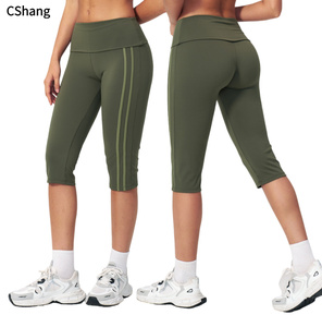 <span class=keywords><strong>Legging</strong></span> de sport pour femme, taille haute élastique, pliable, couleur contrastante, longueur mollet, pour la course et le fitness - Product Image 1