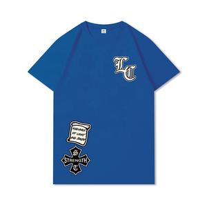 Jersey de cuello redondo de algodón 100% de alta calidad, gran oferta de verano, Camiseta con estampado de energía oscura de estilo callejero, diseño personalizado, tela ODM lavada - Product Image 6