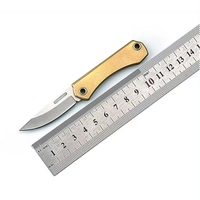 Manche en bois couteau en acier damas petite poche de camping mini couteau pliant