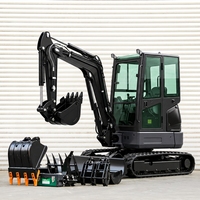 Pengiriman Gratis Mini Excavator Mesin EPA Kubota 3.5 Ton Crawler Micro Digger 1 Ton 2 Ton 4 Ton Mini Excavator Kecil untuk Dijual
