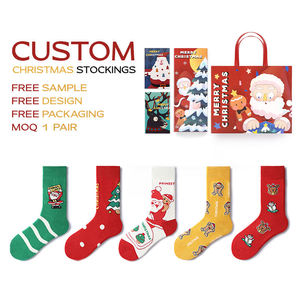 5 pares de calcetines navideños para mujeres y niñas, calcetines con diseño de Papá Noel, muñeco de nieve, árbol de Navidad, calcetines de otoño e invierno, calcetines navideños de punto - Product Image 1