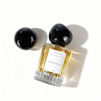Bouteilles de parfum en verre rondes de luxe personnalisées de 30ml 50ml 100ml Flacon pulvérisateur vide à rayures verticales avec bouchon à bille