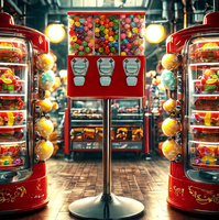 Distributeur automatique de bonbons et capsules en métal à jetons, modèle 2026, best-seller populaire, capacité de 300 à 600 unités