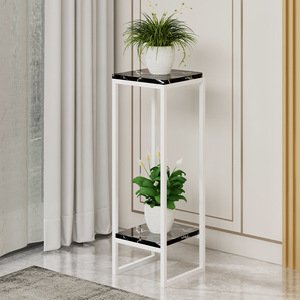 Étagère à plantes vertes et à fleurs en bois et métal de style moderne et luxueux pour l'intérieur, le salon, le balcon, à plusieurs niveaux, sur pied - Product Image 2