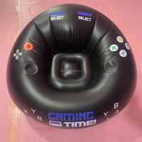 Fauteuil gonflable de style moderne noir pour e-sport, canapé de jeu gonflable en PVC avec porte-gobelet, design pliable