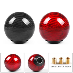 Pomo de Cambio Redondo de Fibra de Carbono Genuina, Piezas de Modificación de Automóviles Transfronterizas, Elegante Palanca de Cambios - Product Image 5