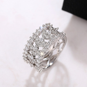 Anello di fidanzamento da donna Q981 in oro bianco con diamante naturale taglio brillante rotondo colore G - Product Image 3