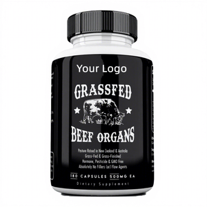 Capsules d'organes de foie, de rate et de pancréas de bœuf nourri à l'herbe lyophilisé OEM pour la gestion de l'énergie des adultes - Product Image 1