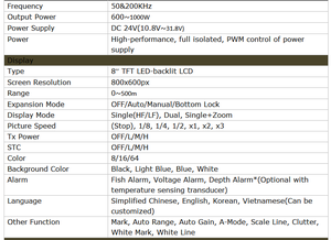 8 Polegada <span class=keywords><strong>NMEA</strong></span> <span class=keywords><strong>0183</strong></span> Sonar Fish Finder para água salgada Pesca Marinha Suprimentos Produto - Product Image 4