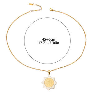 Collar con <span class=keywords><strong>Elemento</strong></span> de <span class=keywords><strong>Fe</strong></span> Central - Colgante Geométrico de Acero Inoxidable, Impermeable y Antideslustre con la Palabra Allah, Regalo Islámico al por Mayor 2026 - Product Image 2