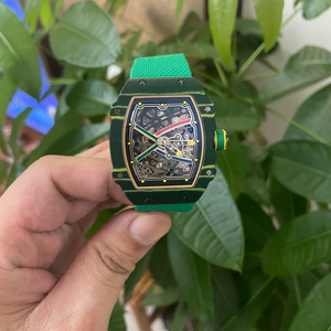 La dernière montre mécanique automatique multifonctionnelle ultra-fine en fibre de carbone de qualité supérieure 67-02 avec verre saphir - Product Image 2