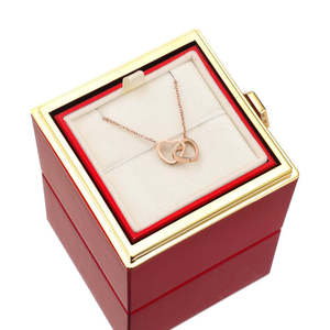 Qiuhan OEM/ODM caja de embalaje de joyería superficie giratoria con nunca se desvanecen flores rosas regalo de boda - Product Image 5