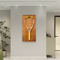 Nouvelle conception de boîte à souvenirs murale en métal pour raquette de tennis édition Grand Slam, boîte à souvenirs sportive pour cadeau