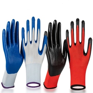 Guante de trabajo de nailon recubierto de nitrilo impermeable antiaceite Guante de <span class=keywords><strong>maquinista</strong></span> de seguridad aislante para construcción Desgaste en movimiento Gans antideslizante - Product Image 2