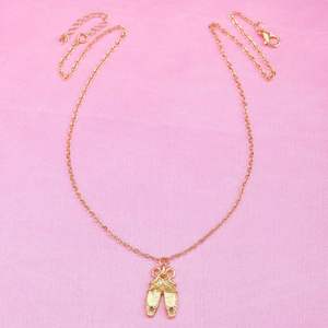 Design unique mignon noeud papillon <span class=keywords><strong>danse</strong></span> filles Ballet pantoufles chaussures pendentif collier pour femmes filles - Product Image 3