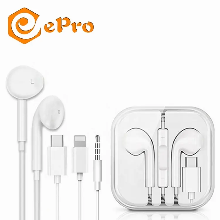 Pour iphone/3.5mm/Type C/USB-C Écouteurs avec Contrôle Filaire Microphone Dans-Oreille Casque Pour Apple iPhone iPad Samsung Android IOS