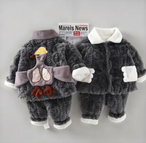 2025 Venta caliente bebé niño forro polar dibujos animados <span class=keywords><strong>ropa</strong></span> de casa 2 piezas salida de fábrica - Product Image 1