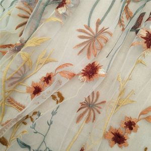 Tissu en dentelle brodée, dentelle en maille à fleurs multicolores, usine de tissu en dentelle brodée - Product Image 4