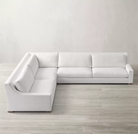 Rhohohill personnalisé moderne blanc lin salon Villa canapé salon meubles L-sectionnel canapé ensemble