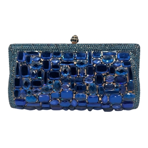 Bolso de noche transparente de cristal para mujer, elegante bolso de mano con gemas, bolso para ocasiones formales con cadena extraíble - Product Image 3
