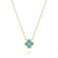 Ensemble de bijoux unisexe tendance en laiton plaqué or 14 carats avec zircon, pendentif trèfle à quatre feuilles, collier, boucles d'oreilles et bagues, idéal pour mariage et fête, cadeau