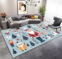 Tapis de Noël unisexe imprimé sur mesure, tapis de salon antidérapant marron à motif géométrique d'arbre de Noël, lavable en machine
