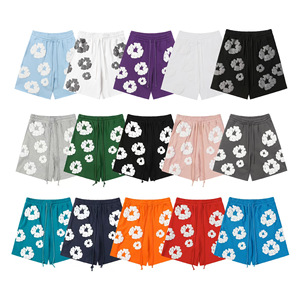 Nouvel ensemble de shorts 2 pièces en coton imprimé floral, style européen et américain, au-dessus du genou, streetwear à manches courtes pour jeunes - Product Image 3