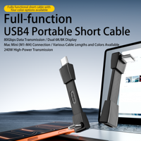 Función completa en ángulo 240W USB4 tipo C macho a tipo C macho Cable DE DATOS 80Gbps 8K Transferencia de audio FPC Cable corto para teléfono portátil