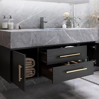 Luxe Gris Style Dessus En Marbre Évier Unique Usage Domestique LED Flottant Salle De Bains Vanités Chambre Salon Atelier Appartement Villa