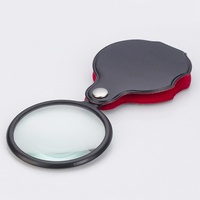 50mm Folding Leather Case Magnifying Glass Portable Reading Book