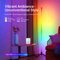 Lámpara de Pie LED RGB Moderna YIDUN con Control Remoto y Base Ajustable para Sincronización, para Dormitorio y Jardín |   Garantía de 2 años