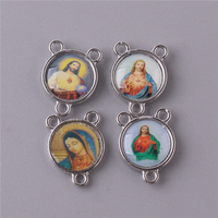 Centre de 108 pièces, 14*19mm, bijoux religieux, images mixtes, pour bricolage, cadeau, chapelet de prière et bijoux faits à la main