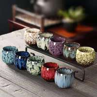 110ML vente en gros de tasses à café en poterie de style japonais céramique arabe Kung Fu thé eau tasse à café ensembles de tasses à thé en céramique émaillée